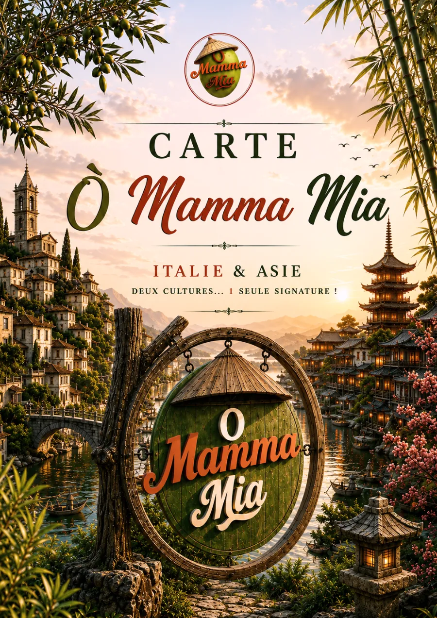 Carte du restaurant O Mamma Mia à Lourmarin, page 1 sur 8 — Couverture