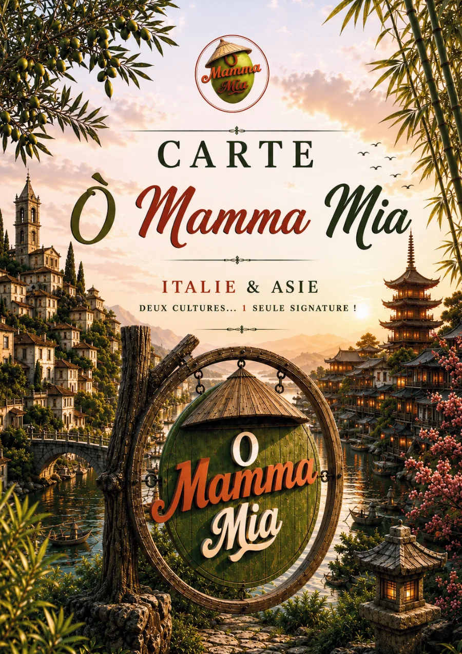 O Mamma Mia restaurant menu in Lourmarin, page 1 of 8 — Cover